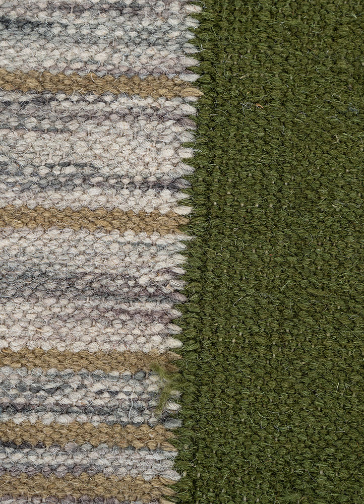 indusbar blue wool flat weaves Rug - CloseUp