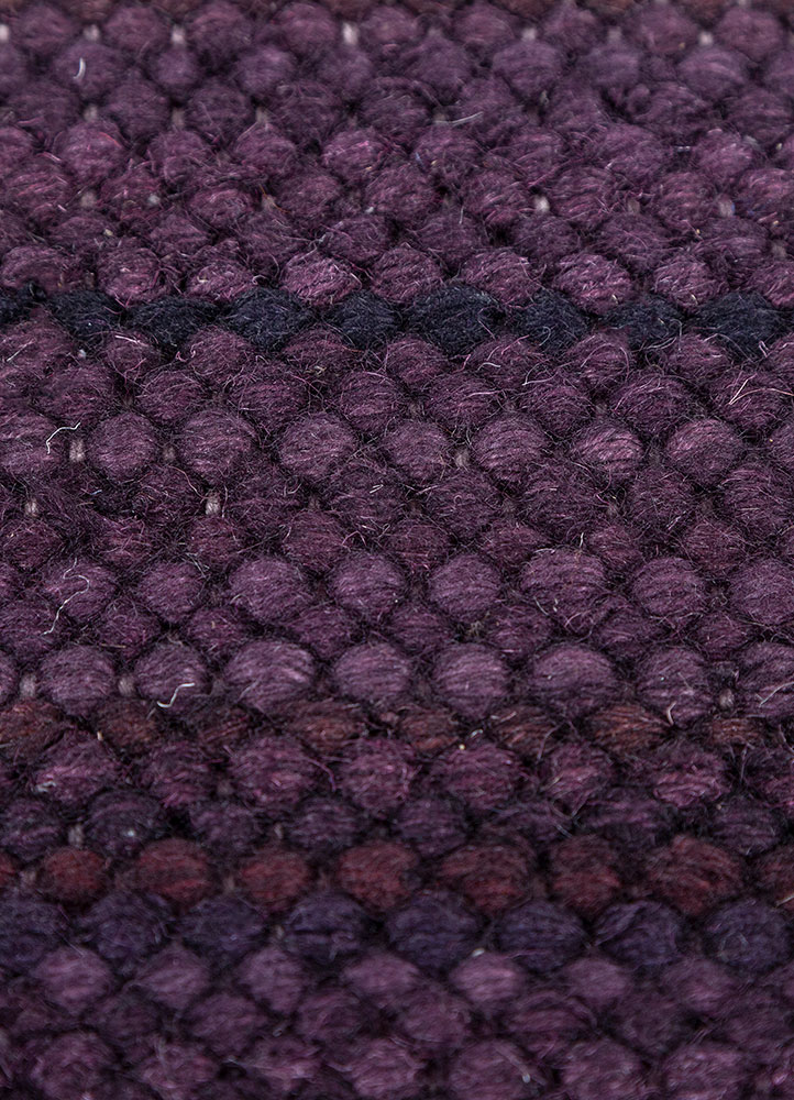 abrash pink and purple wool flat weaves Rug - CloseUp