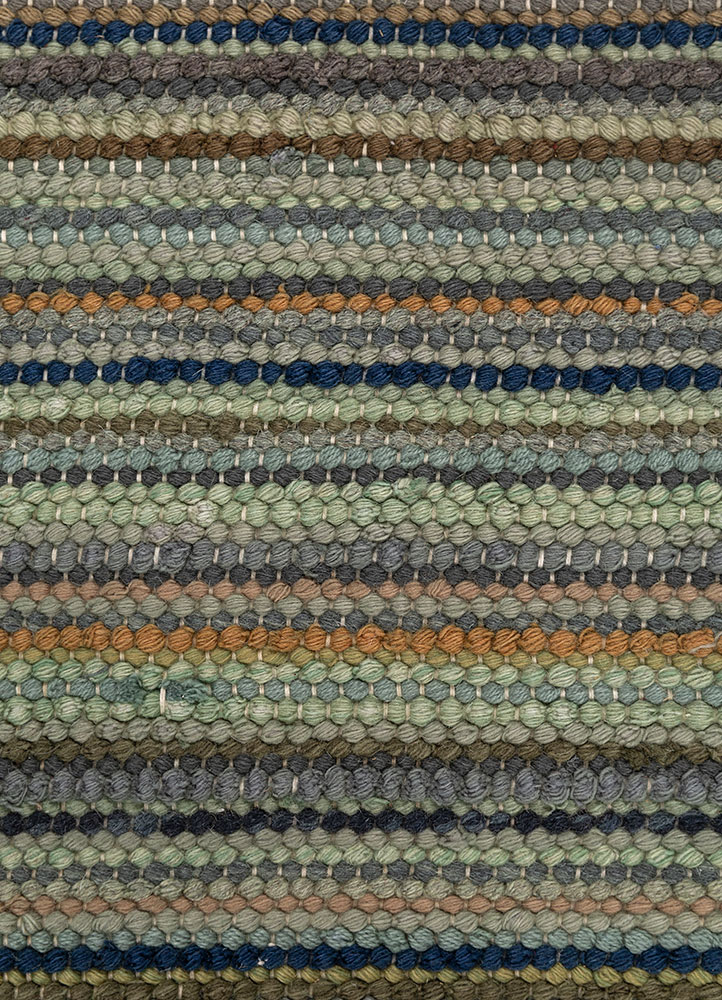 abrash green wool flat weaves Rug - CloseUp