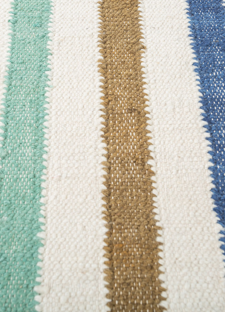 checkers ivory wool flat weaves Rug - CloseUp