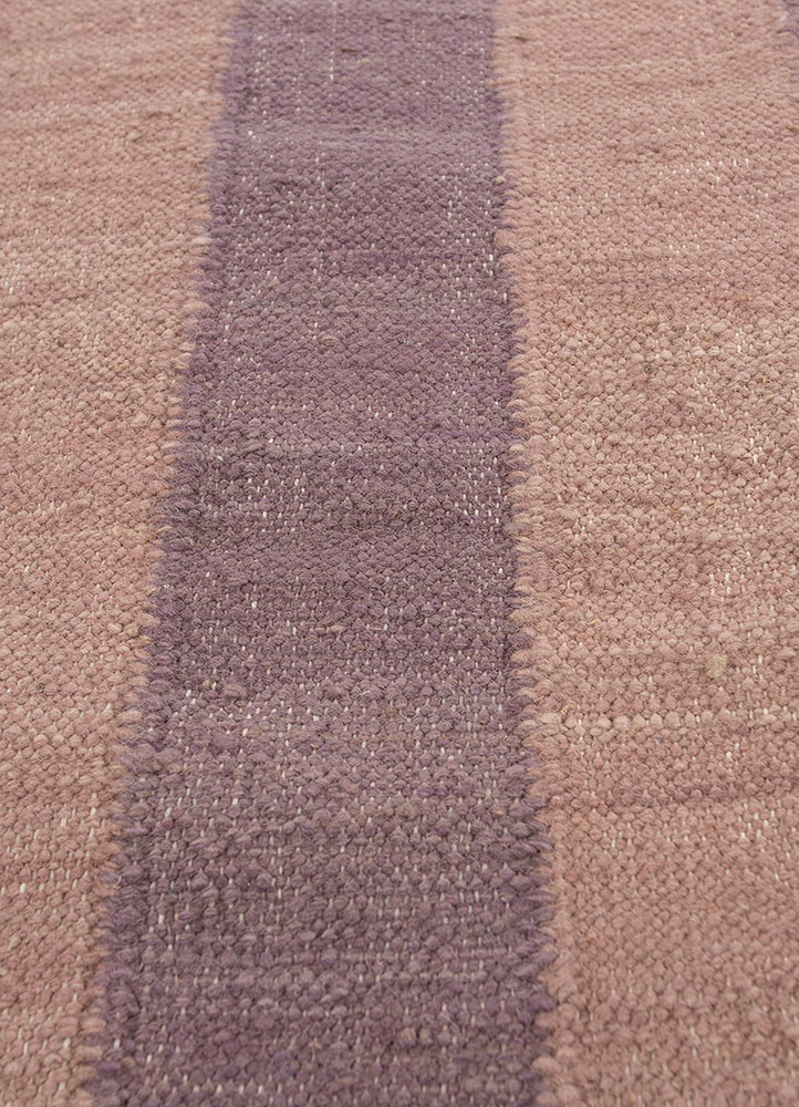 checkers pink and purple wool flat weaves Rug - CloseUp