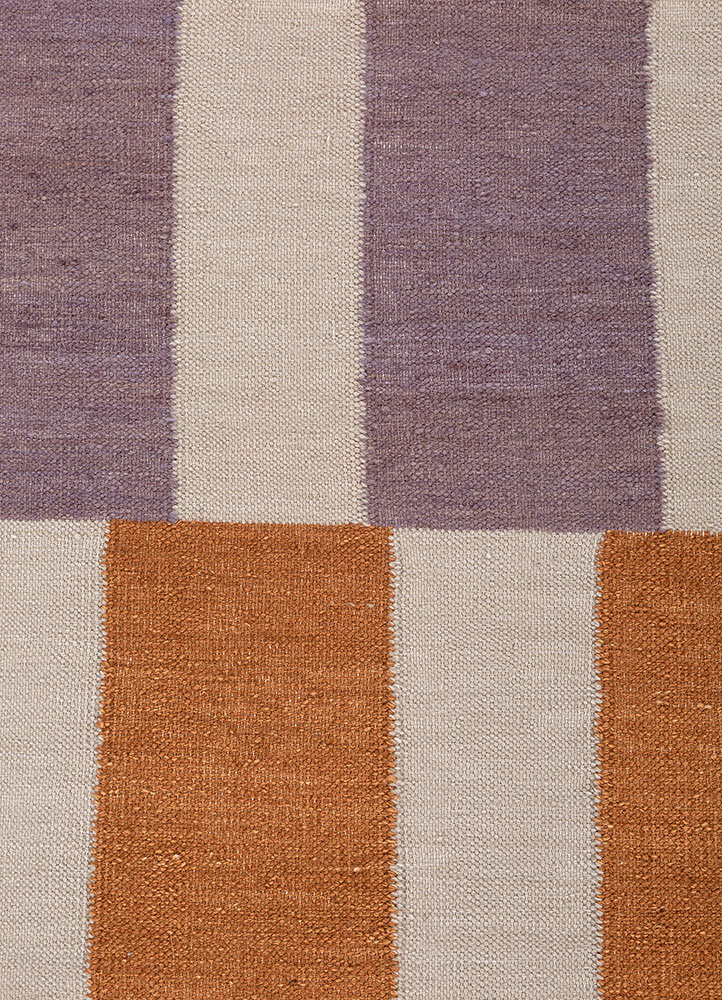 checkers ivory wool flat weaves Rug - CloseUp