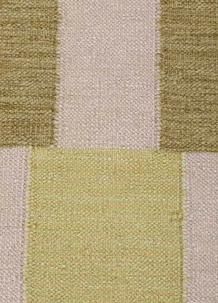 checkers ivory wool flat weaves Rug - CloseUp