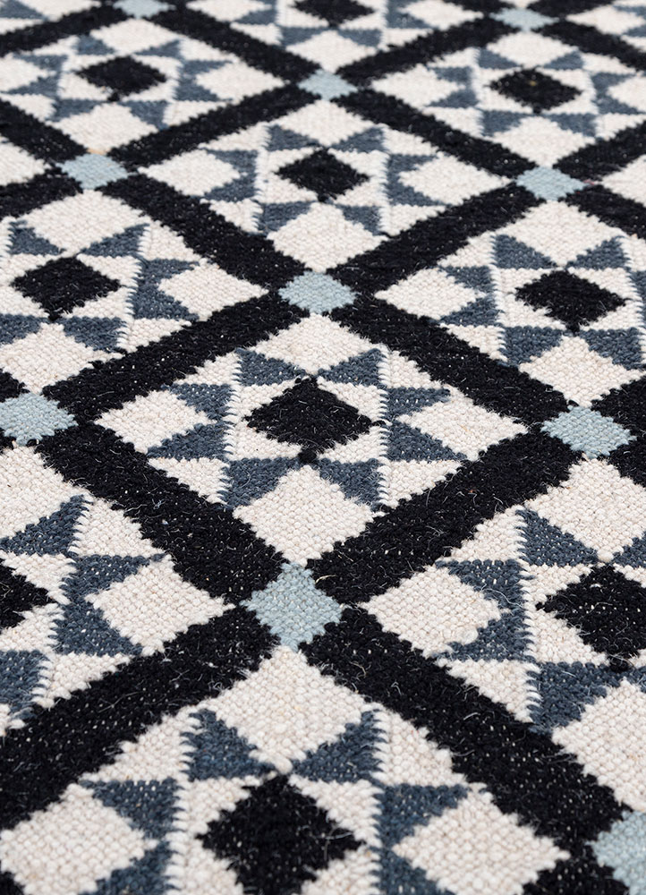 alhambra ivory wool flat weaves Rug - CloseUp