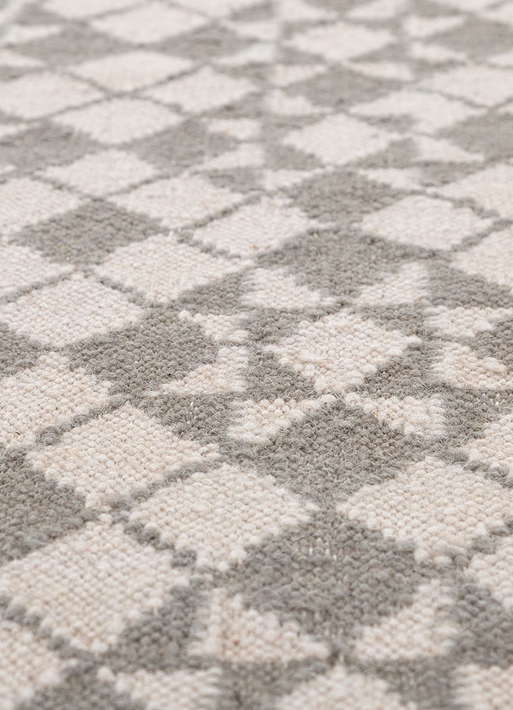 alhambra ivory wool flat weaves Rug - CloseUp