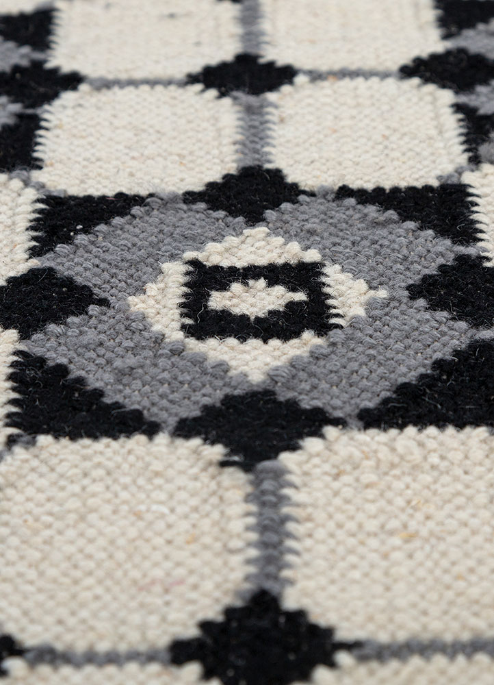 alhambra ivory wool flat weaves Rug - CloseUp
