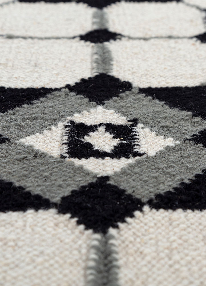 alhambra ivory wool flat weaves Rug - CloseUp