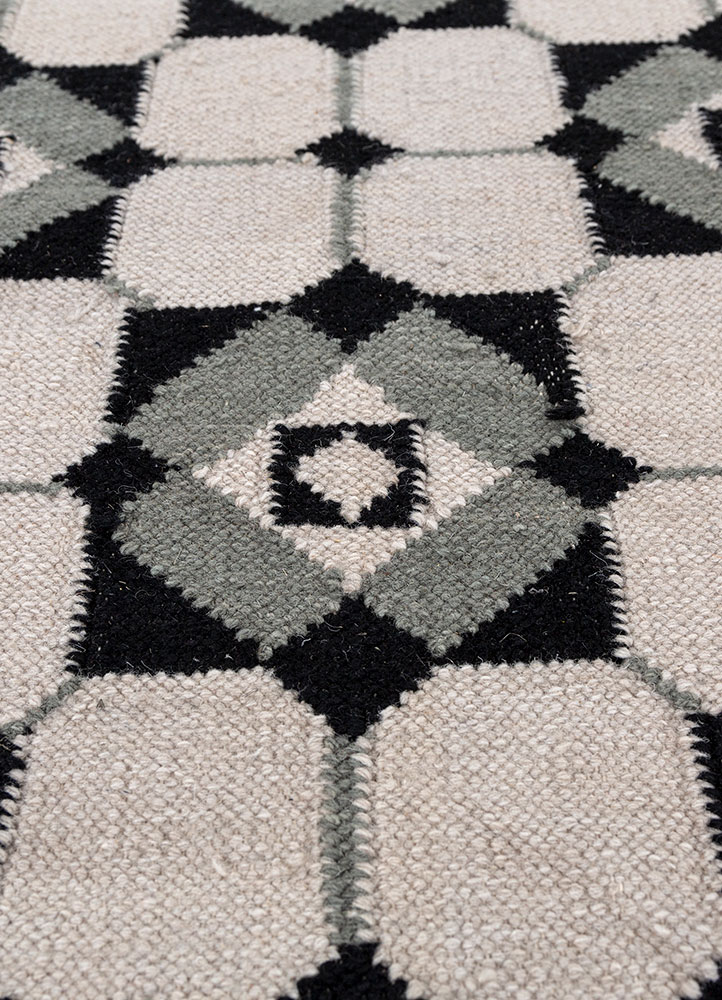 alhambra ivory wool flat weaves Rug - CloseUp