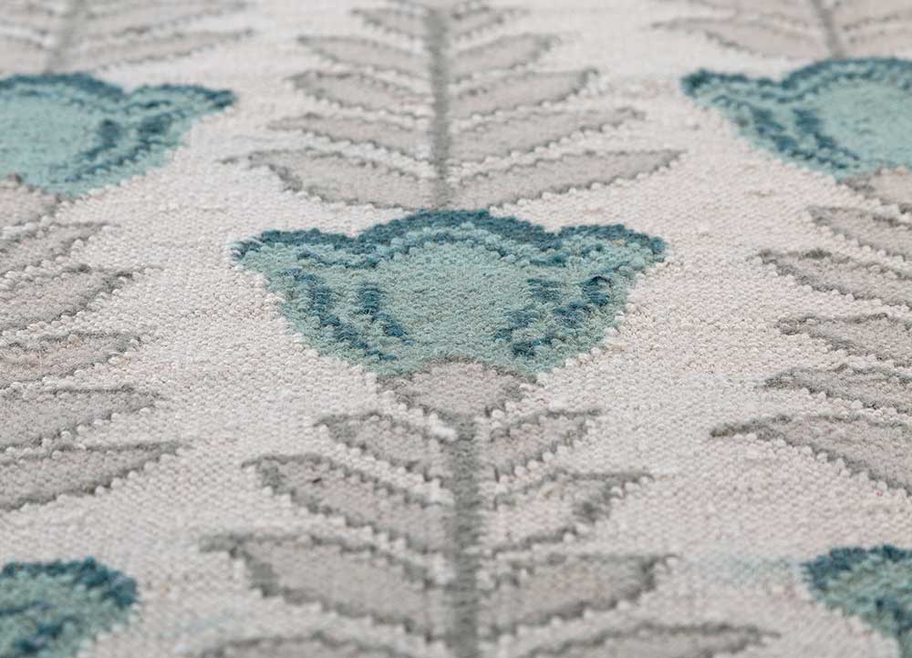orenda grey and black wool flat weaves Rug - CloseUp