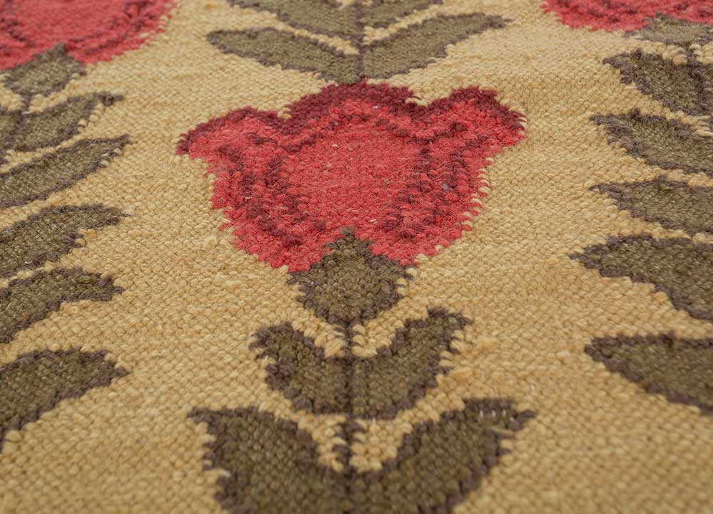 orenda gold wool flat weaves Rug - CloseUp