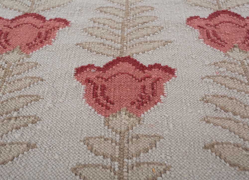 orenda ivory wool flat weaves Rug - CloseUp