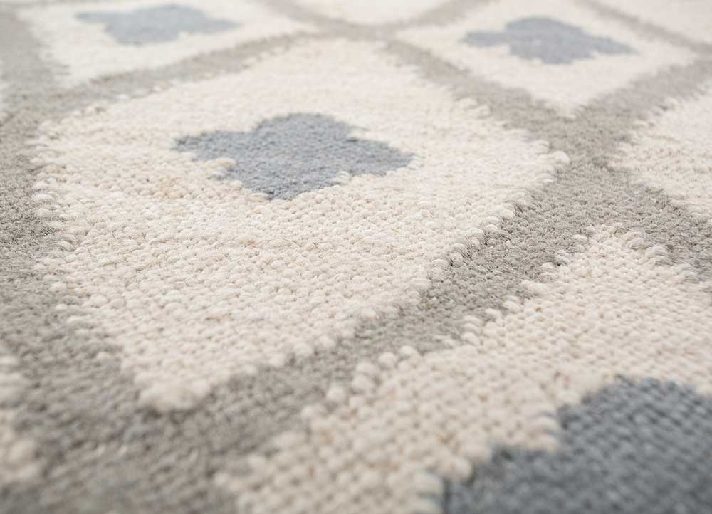 alhambra grey and black wool flat weaves Rug - CloseUp
