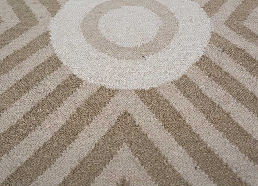 checkers gold wool flat weaves Rug - CloseUp