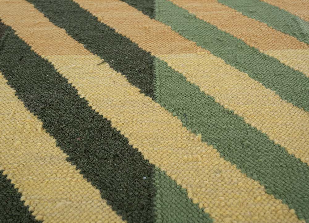 checkers red and orange wool flat weaves Rug - CloseUp