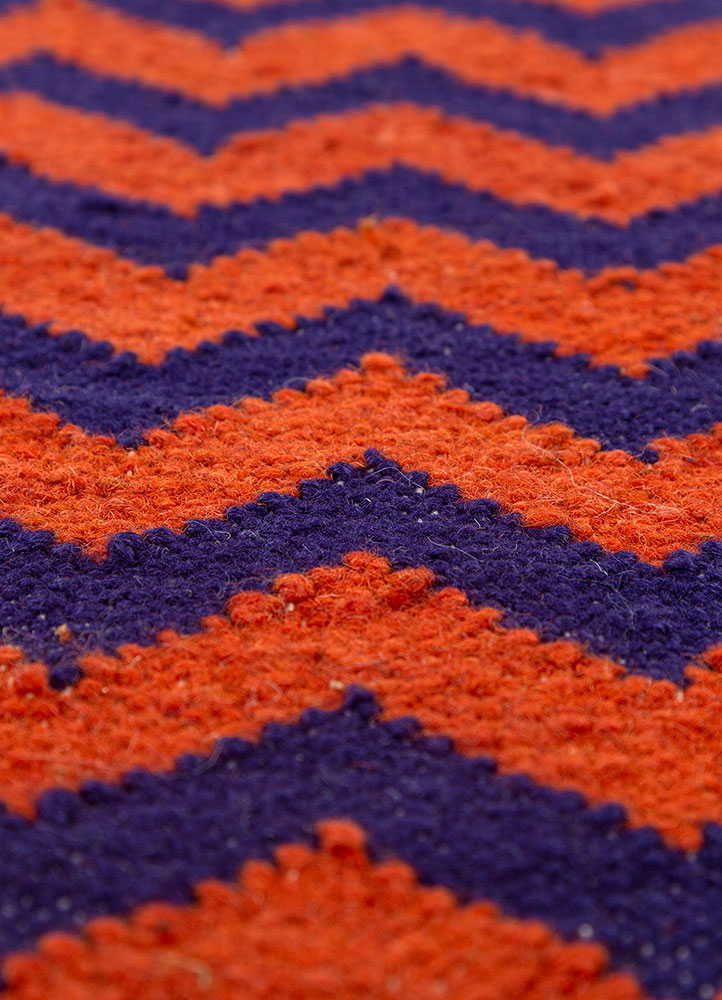 alhambra pink and purple wool flat weaves Rug - CloseUp
