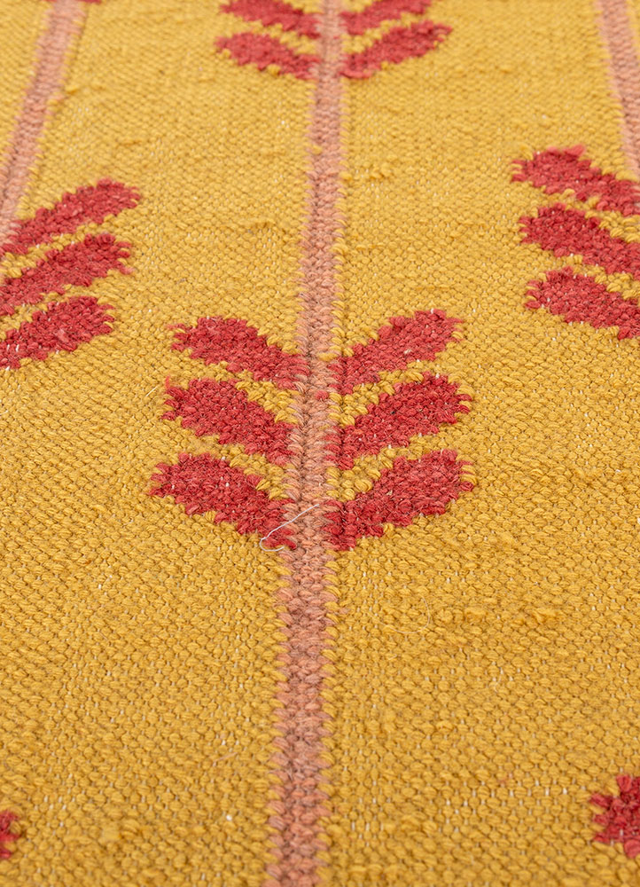 orenda gold wool flat weaves Rug - CloseUp
