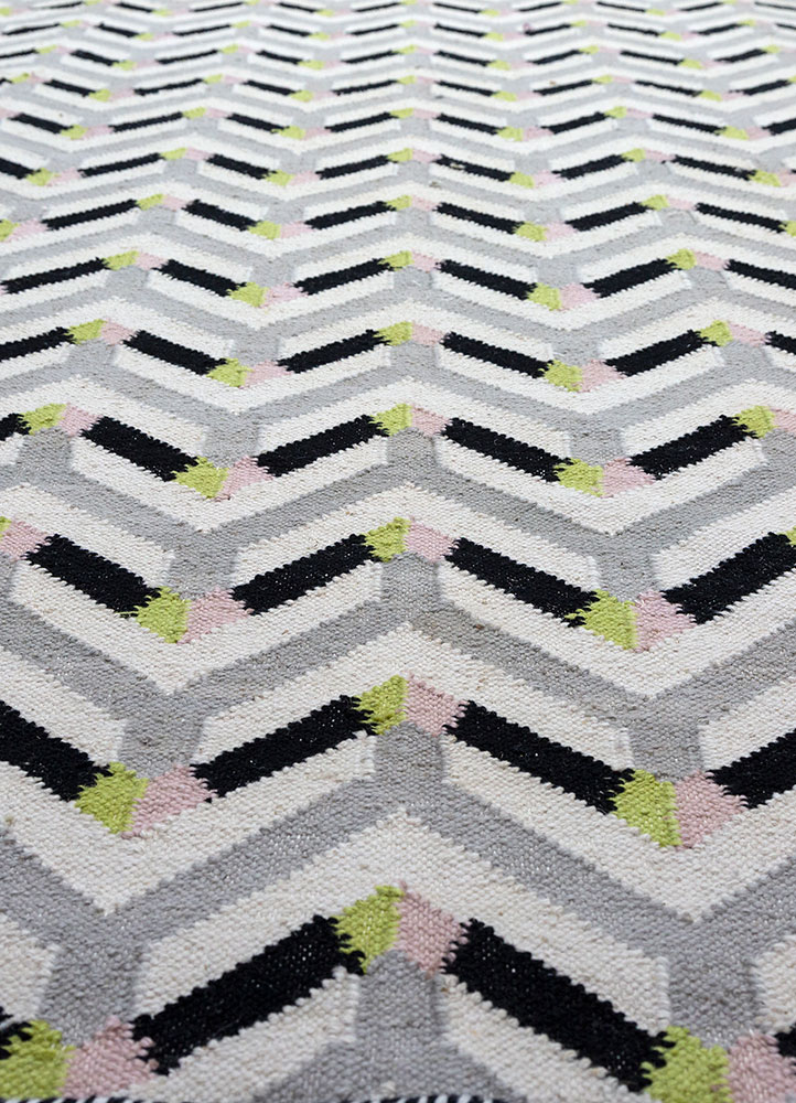 alhambra ivory wool flat weaves Rug - CloseUp