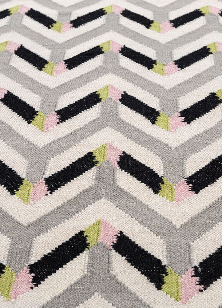 alhambra ivory wool flat weaves Rug - CloseUp