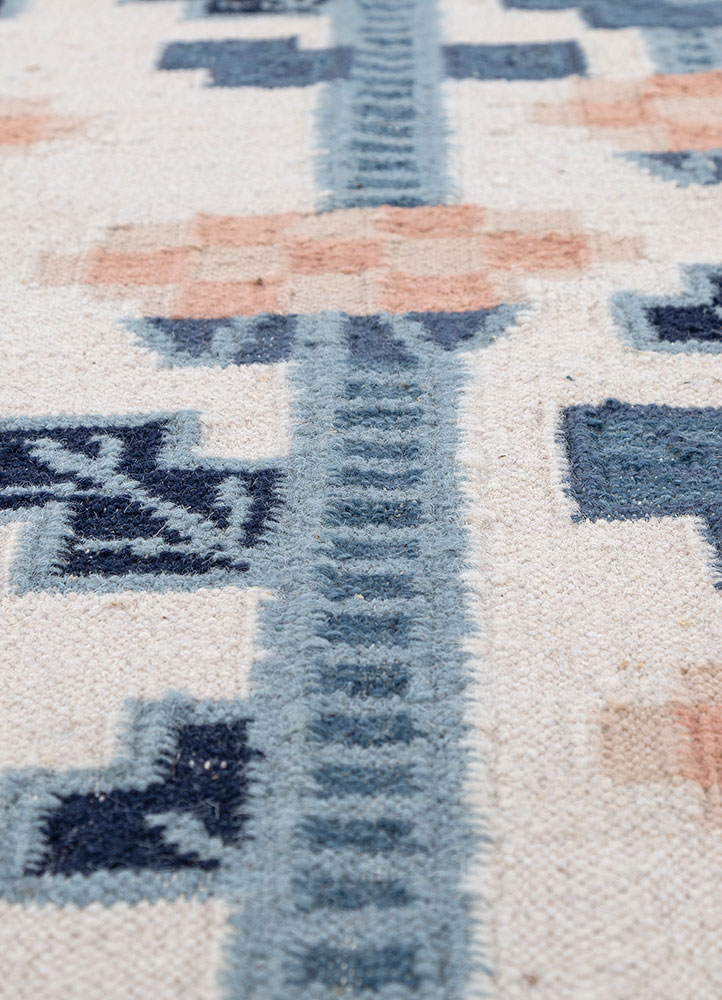 orenda ivory wool flat weaves Rug - CloseUp