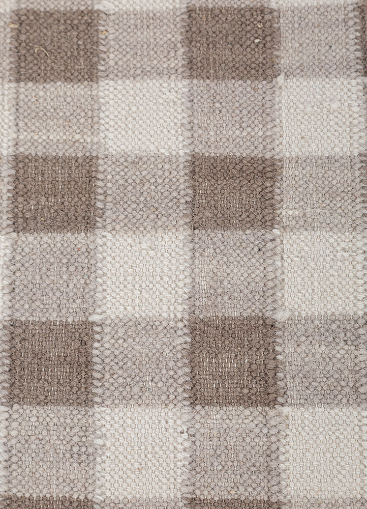 alhambra grey and black wool flat weaves Rug - CloseUp