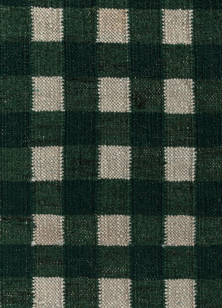 alhambra green wool flat weaves Rug - CloseUp
