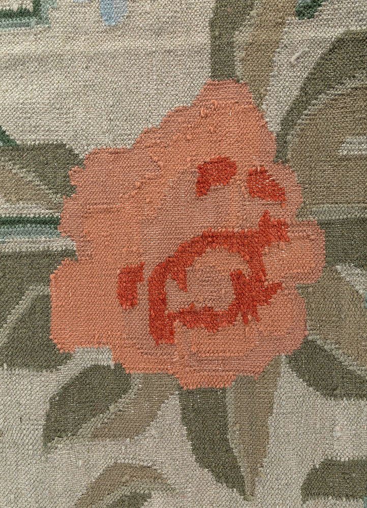 bedouin blue wool flat weaves Rug - CloseUp