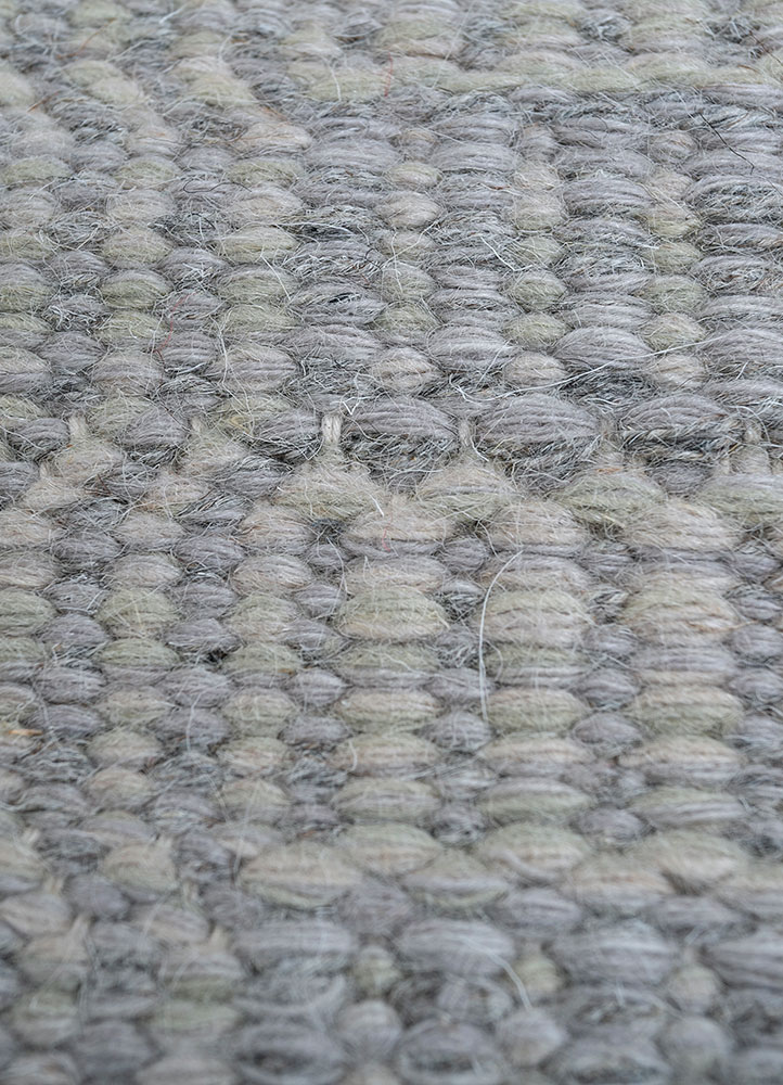 abrash grey and black wool flat weaves Rug - CloseUp