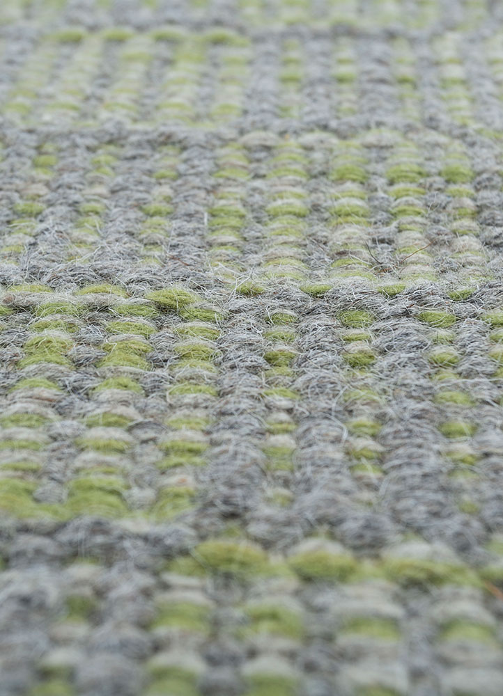 abrash grey and black wool flat weaves Rug - CloseUp
