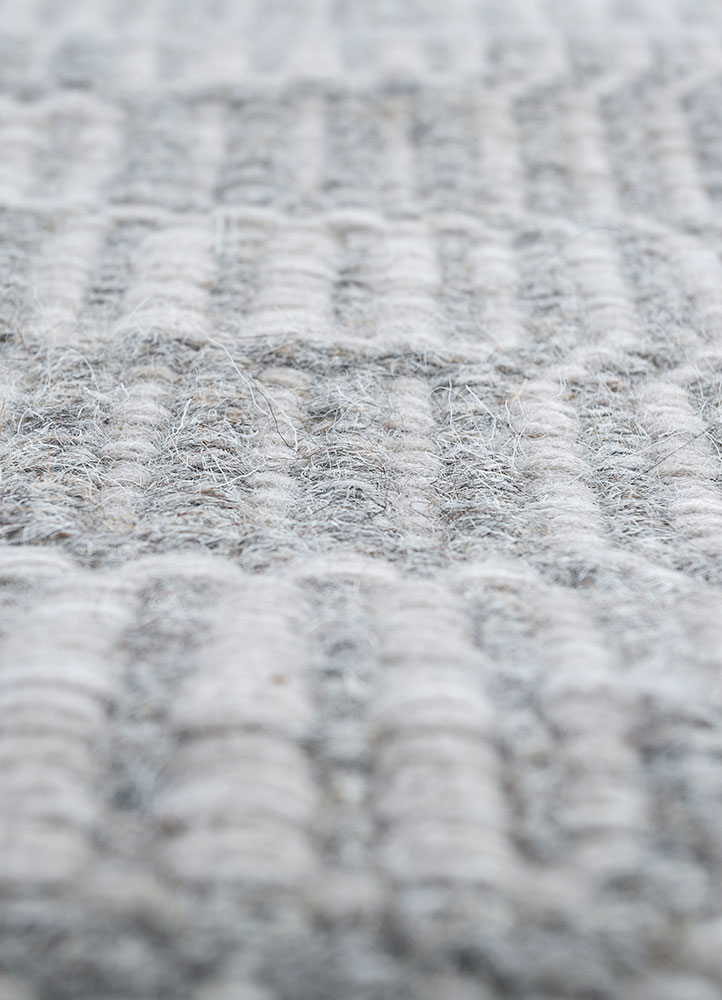 abrash grey and black wool flat weaves Rug - CloseUp