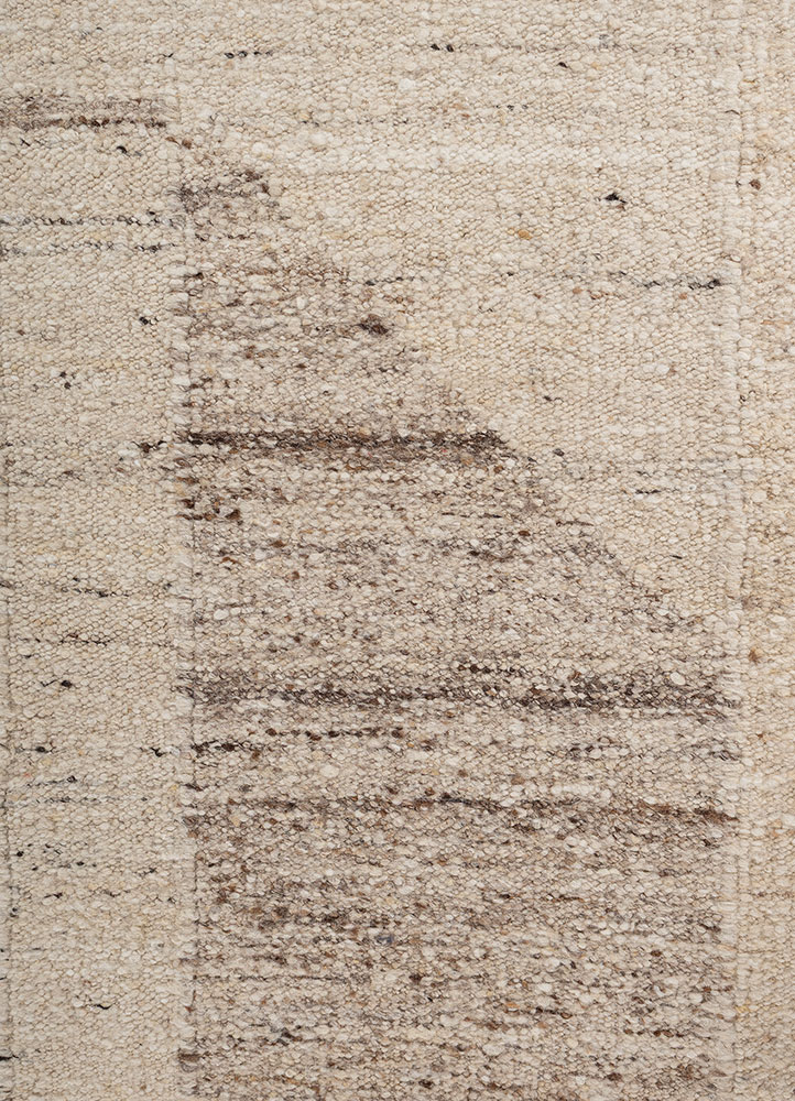 abrash ivory wool flat weaves Rug - CloseUp