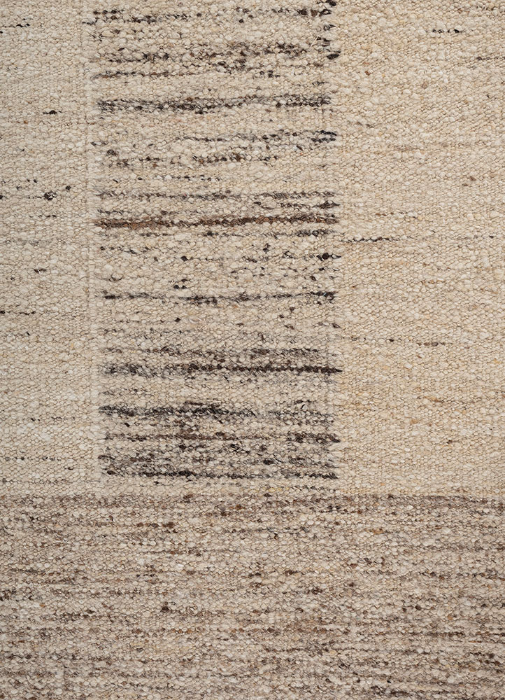abrash ivory wool flat weaves Rug - CloseUp