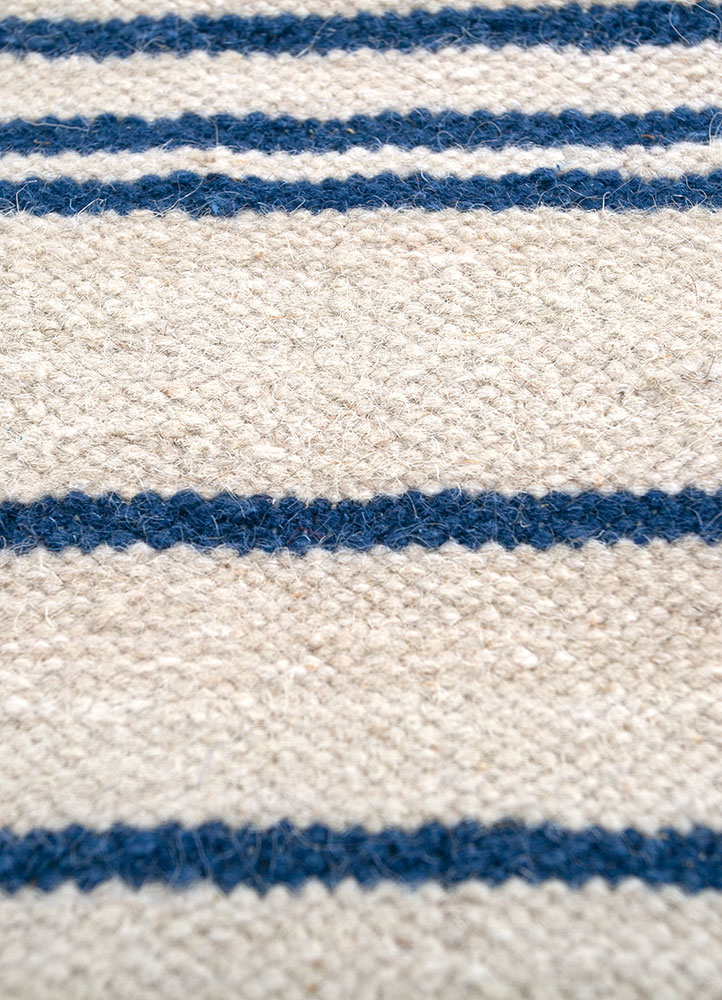 indusbar blue wool flat weaves Rug - CloseUp