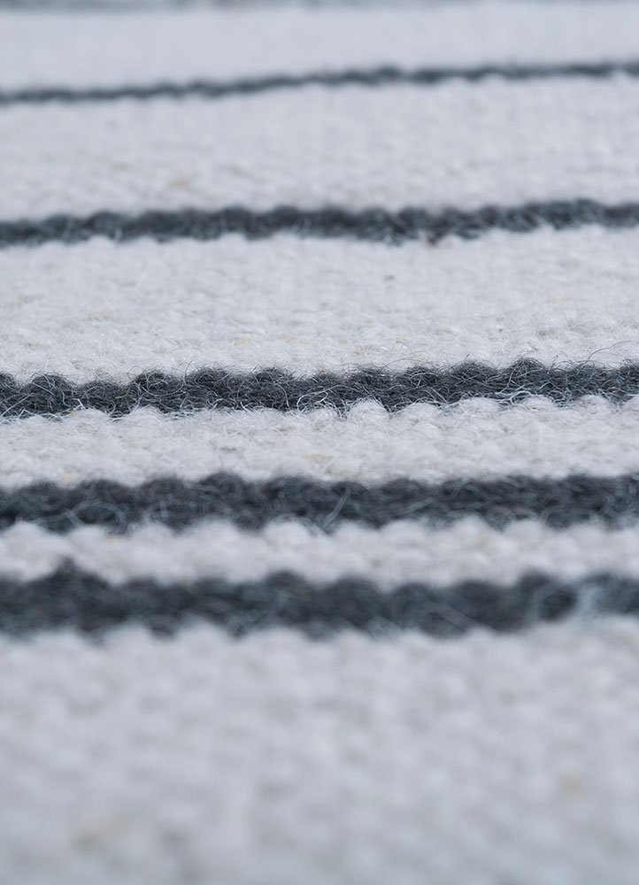 indusbar grey and black wool flat weaves Rug - CloseUp