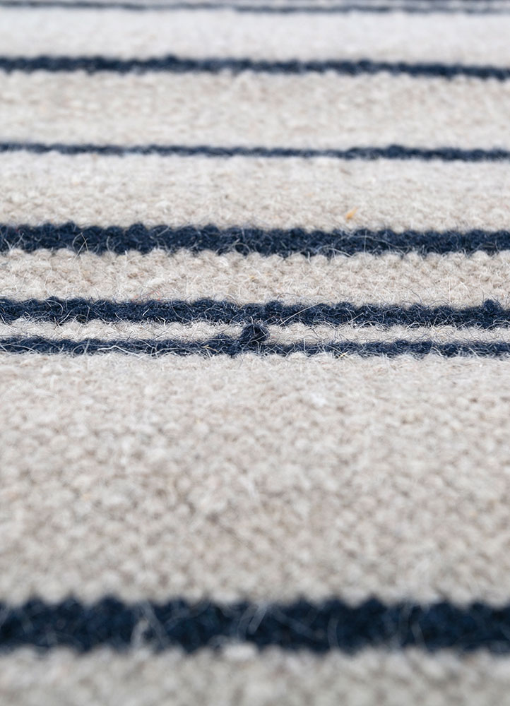 indusbar blue wool flat weaves Rug - CloseUp