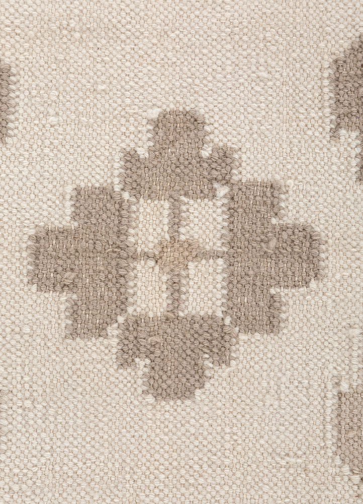 bedouin ivory wool flat weaves Rug - CloseUp