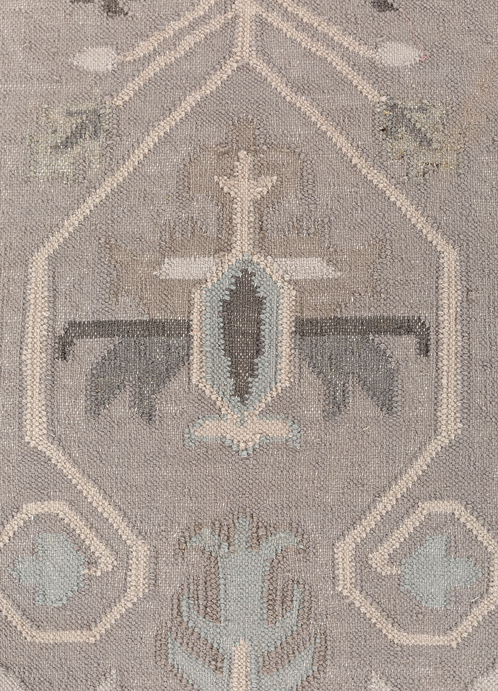 bedouin grey and black wool flat weaves Rug - CloseUp