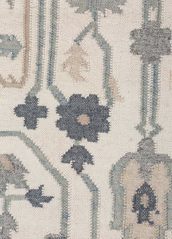 bedouin ivory wool flat weaves Rug - CloseUp
