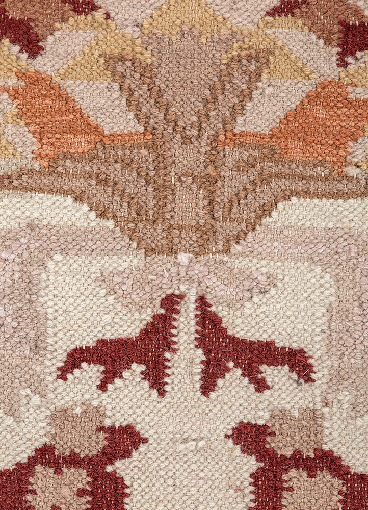 bedouin ivory wool flat weaves Rug - CloseUp