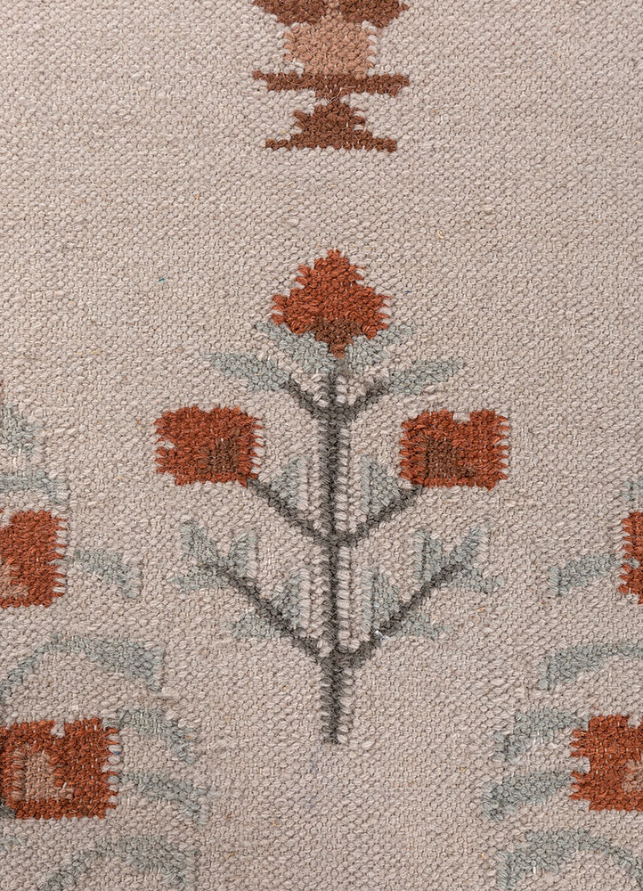bedouin ivory wool flat weaves Rug - CloseUp