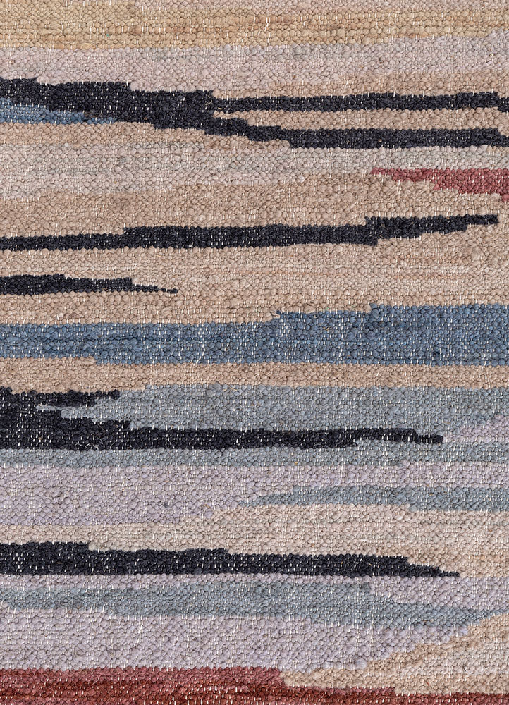 indusbar red and orange wool flat weaves Rug - CloseUp