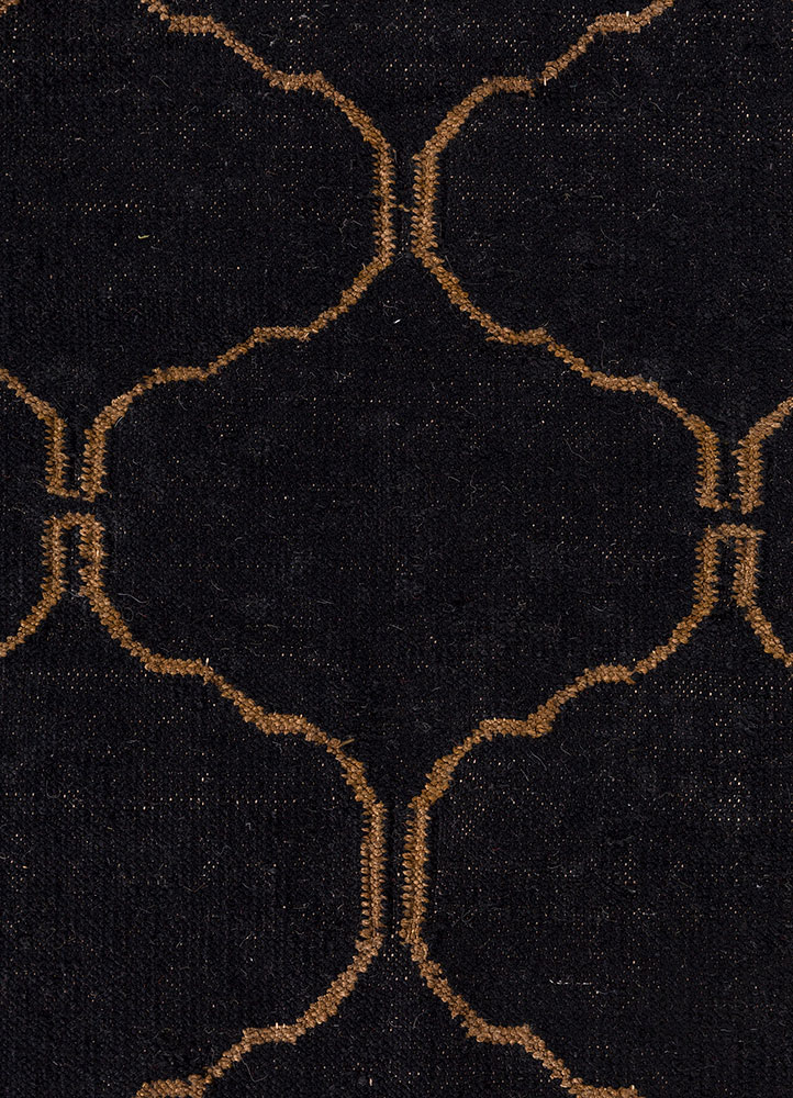 indusbar grey and black polyester flat weaves Rug - CloseUp