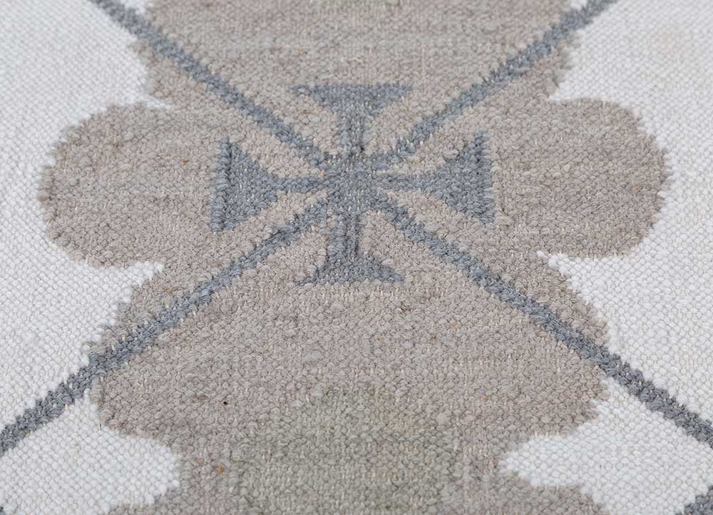 indusbar grey and black wool flat weaves Rug - CloseUp