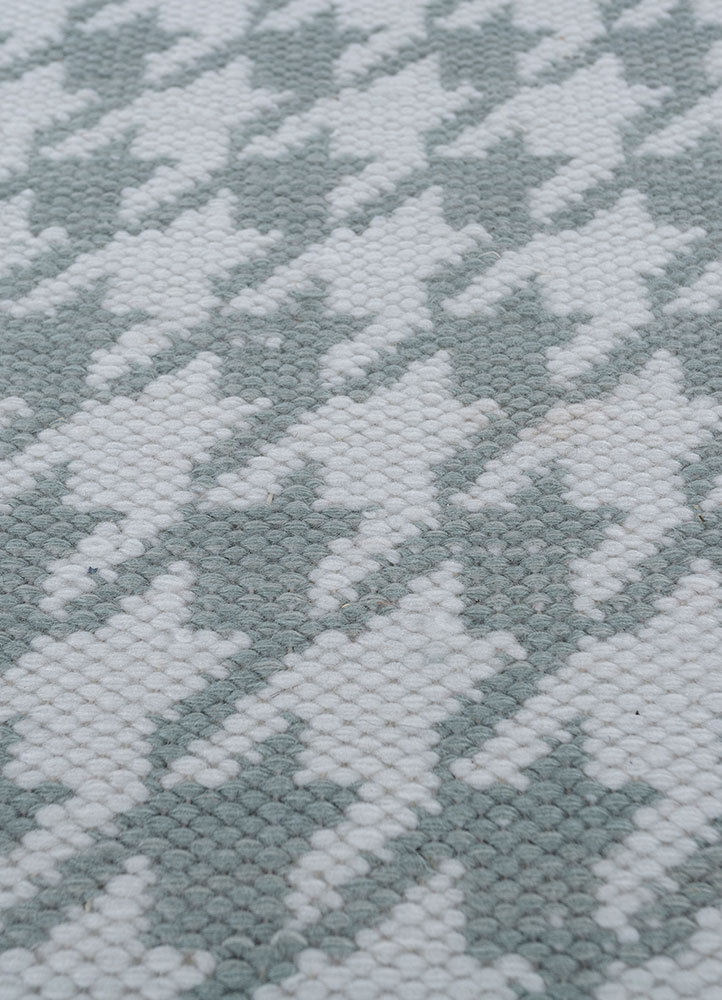 alhambra blue wool flat weaves Rug - CloseUp