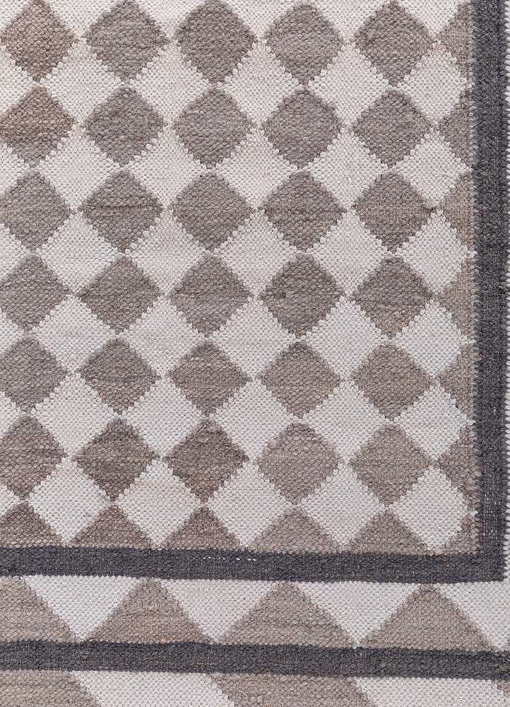 alhambra ivory wool flat weaves Rug - CloseUp