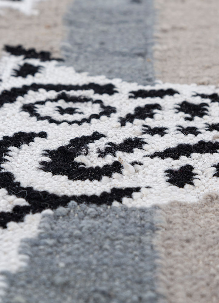 alhambra blue wool flat weaves Rug - CloseUp
