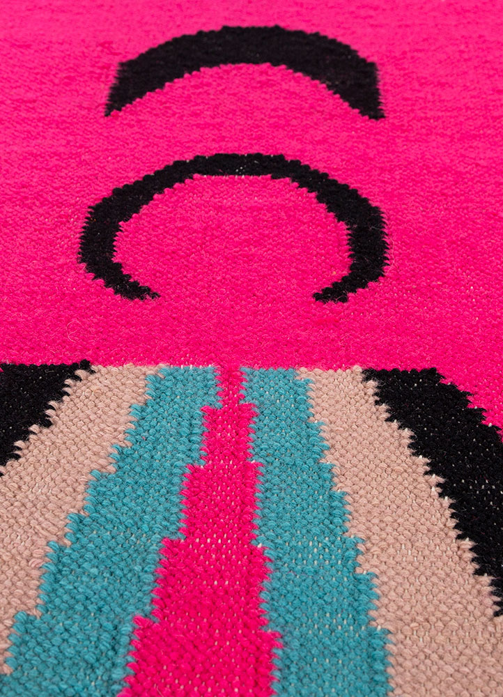 zen and zest red and orange wool flat weaves Rug - CloseUp