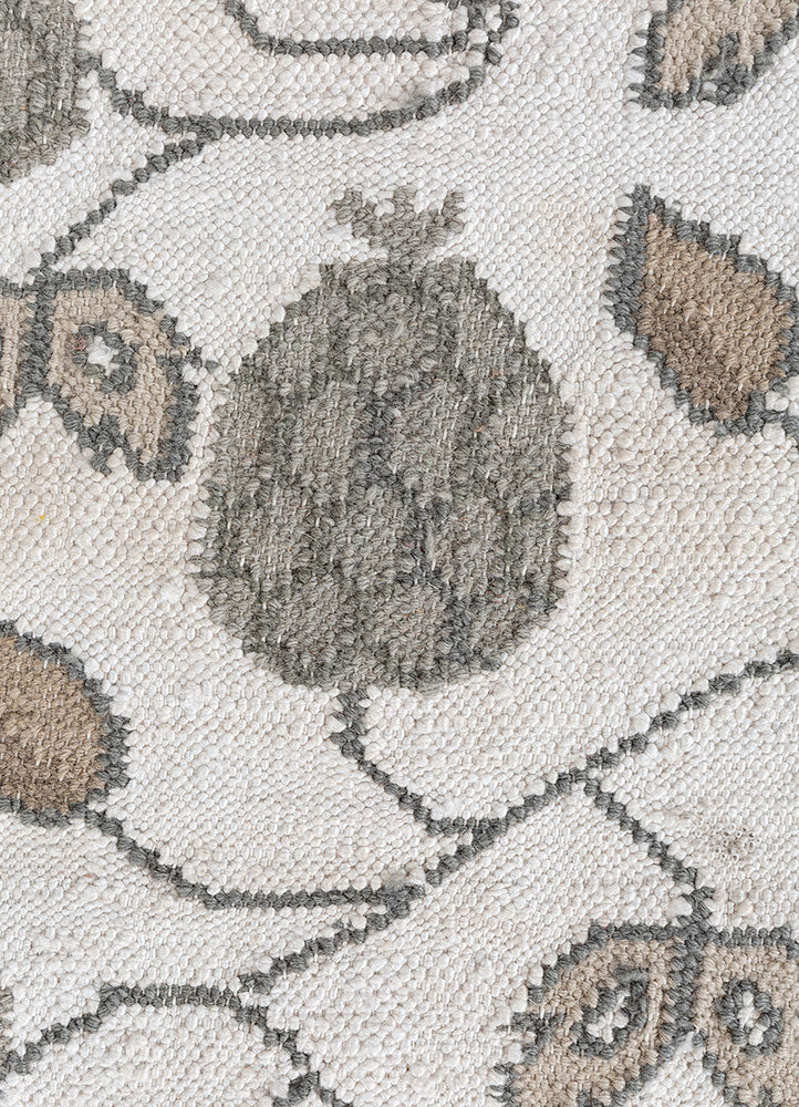 bedouin ivory wool flat weaves Rug - CloseUp
