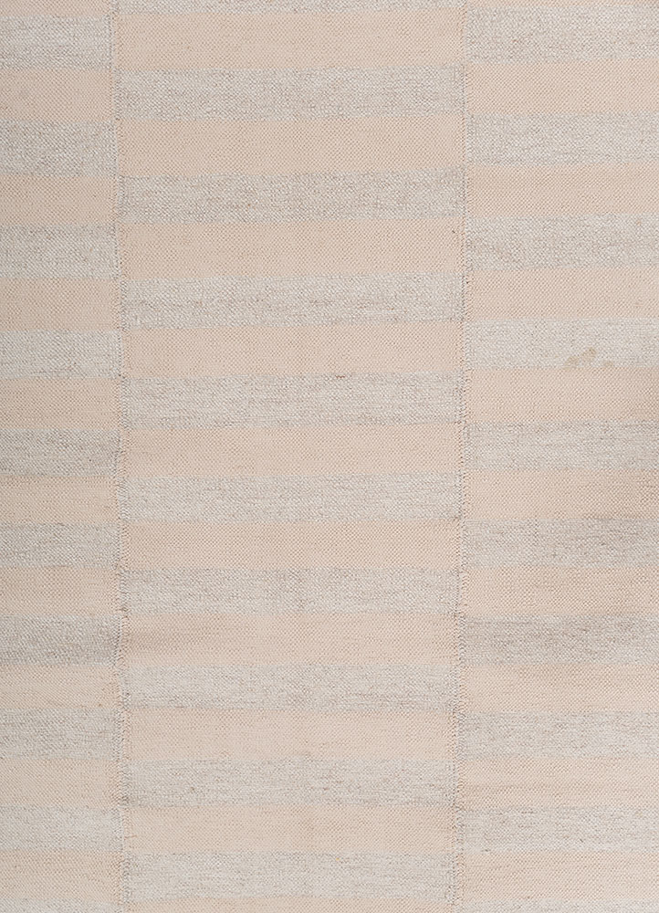 indusbar ivory wool and viscose flat weaves Rug - CloseUp