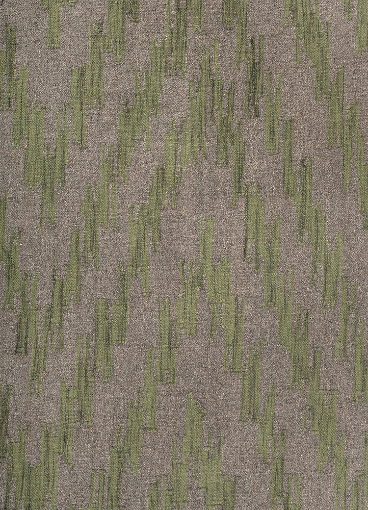 indusbar grey and black wool and viscose flat weaves Rug - CloseUp