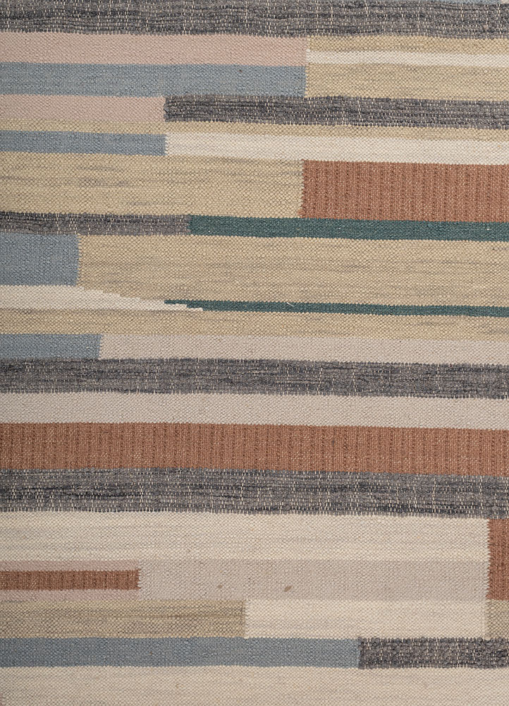 indusbar gold wool flat weaves Rug - CloseUp